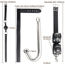 Load image into Gallery viewer, BDSM Anal Hook with Ball Gag, 2 in 1 Leather Sex Bondage Set Anal Trainer with Collar, Handcuffs &amp; Adjustable Strap, Restraints Kit Role Play Butt Plug Fetish Slave SM Adult Sex Toys Unisex
