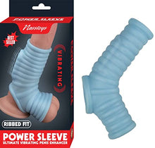 Load image into Gallery viewer, Nasstoys - Vibrating Power Sleeve - Ribbed Fit - Blue
