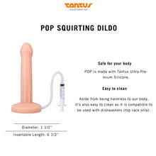 Load image into Gallery viewer, POP Squirting Dildo by TANTUS | Adult Sex Toys for Couples Play, Recreates Ejaculation, Sexual Pleasure Tools for Women &amp; Men | Body Safe Silicone Dildo Adult Toys - Honey (Bagged)
