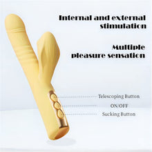 Load image into Gallery viewer, Rabbit Sucking Vibrator for Clitoral G Spot, Sexual Tools for Female Heating Rabbit Adult Dildo Clitoralis Stimulator 8 Thrusting Mode with 5 Suction and 8 Vibration Sex Toys Yellow
