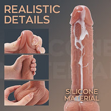 Load image into Gallery viewer, Realistic Thrusting Dildo Vibrator with 360 Rotation and Heating, Telescopic Vibrating Dildos for G-Spot Anal Play, Automatic Silicone Penis Sex Toy for Woman Couples with Suction Cup 8.5 * 1.5Inch
