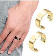 Load image into Gallery viewer, Blood Sugar Control Ring, Magnetic Therapy Ring, Copper Magnet Rings Opening Adjustable, Magnetic Therapy Copper Energy Adjustable Ring, Therapeutic Magnetic Rings with Strong Magnets (2X Gold)
