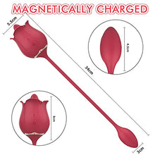 Load image into Gallery viewer, Rose Vibrator Sex Toy Stimulation G-spot Clitoris Tongue Licking Dildo Vibrators, 9 Vibration Modes, Adult Sex Toys Game Masturbator for Men and Women
