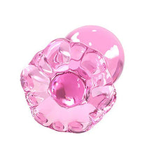 Load image into Gallery viewer, Epichao 4&#39;&#39; Flower Base Long Neck Pink Glass Anal Plug Crystal Ball Butt Plug Pleasure Wand Adult Sex Toy
