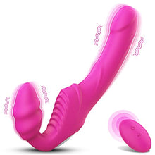 Load image into Gallery viewer, Vibrating Strapless Strap on Dildo Vibrator Sex Toys  Adorime Silicone Rechargeable Remote Control Female Clitoris Stimulate Adult Toy G-Spot Massager for Lesbian and Women
