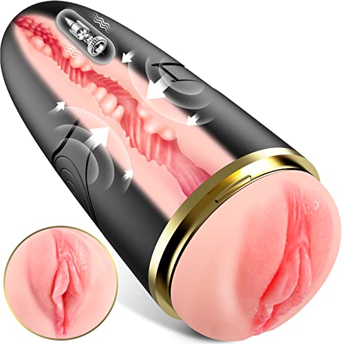 Automatic Male Masturbator with 10 Vibrations for Penis Stimulation, Electric Pocket Pussy for Male Stroker, Realistic Textured 3D Vagina, Man Masturbation Sex Toy for Men Male Adult Sex Toys