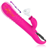 G Spot Vibrator Sucking Heating Toy Rose for Women Telescopic Swing Rabbit Wand Dildo Toys Stimulator Vibrate Hands-Free Realistic Sex Massager Vibration Couple Thrusting Fun