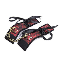 Load image into Gallery viewer, NA Fashion Red Picture Role Play Exercise Bands Leash Bangle Cuffs in Ribbon Adjustable
