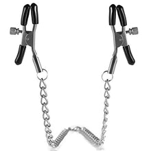 Load image into Gallery viewer, SEXY SLAVE Adjustable Nipple Clamps - Soft Rubber Metal Nipple Clamps Fetish Nipple Teasers Breast Clit Sensual Bondage Two Nipple Clips
