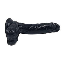 Load image into Gallery viewer, 7 Inch Realistic Ultra-Soft Dildo for Beginners with Flared Suction Cup Base for Hands-Free Play, Flexible Dildo with Curved Shaft and Balls for Vaginal G-spot and Anal Prostate Play (Black)
