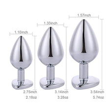 Load image into Gallery viewer, 2022 Years New 3Pcs Set Luxury Metal Butt Toys Heart Shaped Anal Trainer Jewel Butt Plug Kit S&amp;M Adult Gay Anal Plugs Woman Men Sex Gifts Things for Beginners Couple (purple0)
