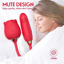 Load image into Gallery viewer, Women&#39;s Rose Shaped 2 in 1 Rose Vibrator
