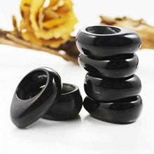 Load image into Gallery viewer, DOITOOL Pro Tools Massaging Ring Ox Horn Ring: Black Foot Massage Finger Rings Acupressure Ring Tool Foot Scraper Rings for Adult
