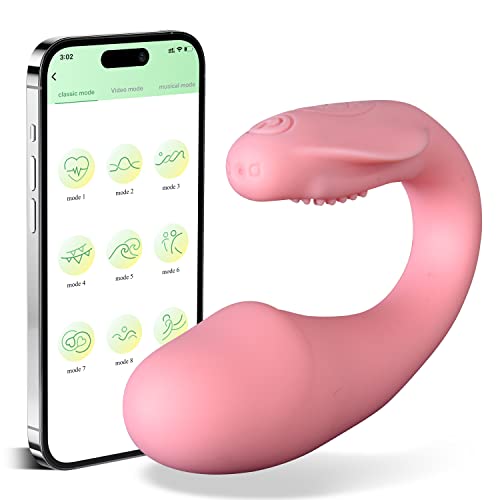 Wearable Panty G-spot Vibrator Dildo with APP Control and Bluetooth Remote Control,FVLFIL Long Distance Silicone Vibrating Panties Vaginal Stimulator Clitoral,Adult Sex Toys 10 Vibrations(Pink)