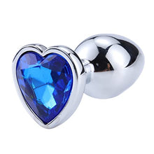 Load image into Gallery viewer, Anal Plug Heart 3 Sizes Stainless Steel Crystal Anal Plug Removable Butt Plug Anal Toys Dildo ( Color : Blue , Size : M-3.4CM )
