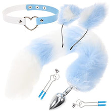 Load image into Gallery viewer, SOSOPORT Faux Rabbit Fur Tail Toy Plug Stainless Steel for Cosplay Party Night Costume for Women Men
