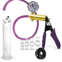 Load image into Gallery viewer, LeLuv Ultima Purple Premium Penis Pump with Ergonomic Grips and Silicone Hose, Gauge + Sleeve &amp; C. Rings | 9&quot; x 1.75&quot; Diameter
