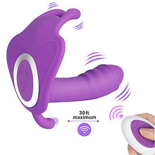 Load image into Gallery viewer, 10 Speeds Butterfly Vibrator Wearable Panties,APP Wireless Remote Control Pants Clit Stimulator Sex Toy for Couple,Purple
