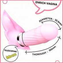 Load image into Gallery viewer, DNEPMNI - Phantom Dildo Series Wireless Remote Control Butterfly with Egg Skipping Swinging Telescopic Vibrator Double Point Vibrator Female Masturbation Adult Sex Products (Phantom 8.0 Pink)
