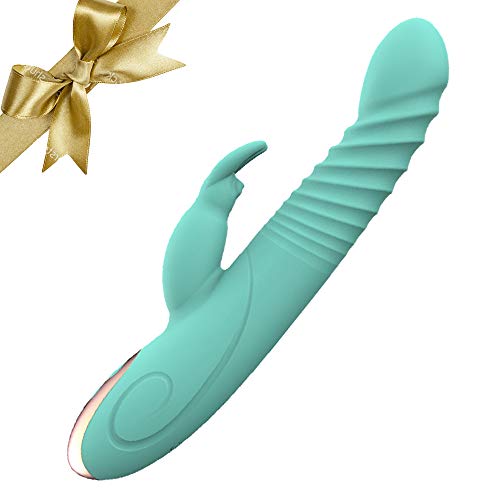 Handheld Portable Rechargeable Realistic Rabbit Vibrators for Women 9 Inch Vibrating Toys for Woman Pleasure 3 Motor 8 Speeds Vibration Electric Waterproof Massager for Female Gifts (Blue)