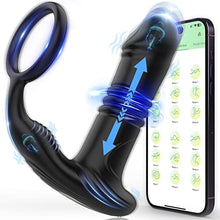 Load image into Gallery viewer, App Anal Vibrators Large with Shock Function Prostate Vibrator with 6 Telescopy Modes 9 Vibration Modes Sex Toys Stimulator Anal Plug with Vibrations Penis Ring Analusimulation Dildo for Men Women
