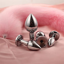 Load image into Gallery viewer, wangbo11 Sexy Fox Tail with Detachable Smooth Touch Metal Prostate Massager Anal Butt Plug Sex Toys for Fetish Cosplay Flirt Accessories (Color : White M)
