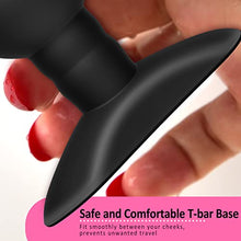 Load image into Gallery viewer, Anal Butt Plug Silicone Gradual Ribbed Anal Bead for Comfortable Long-Term Wear Prostate Massager TJIJP Sex Toy with T-bar Base &amp; Thin Neck for Men Women
