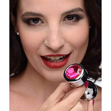 Load image into Gallery viewer, Hot Pink Gem Weighted Anal Plug - Medium
