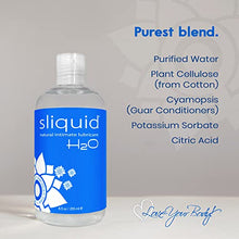 Load image into Gallery viewer, Sliquid H2O Water-Based Lube - Clear, Long-Lasting Gel, Natural Lube for Women/Men/Couples, Unscented, 8.5 Fl Oz (2 Pack)
