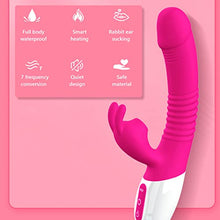 Load image into Gallery viewer, Rabbit Vibrator Vibrator Dildo for Women Vaginal Health,G Spot Vibrator with Tongue Licking 10 Vibration Realistic Anal Vibrating Dildo for Women Clitoral Clit G Spot Stimulation,Heated Adult Sex Toys
