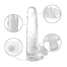 Load image into Gallery viewer, Realistic Dildo for Women,7.08 Inch Small Dildo with Strong Suction Cup for Hands-Free Play,Soft Clear Dildo with Curved Shaft and Balls for Couple Beginners G-spot Vaginal Masturbator Adult Sex Toy
