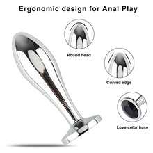 Load image into Gallery viewer, Anal Butt Plug, 3Pcs Set Safety Metal Anal Butt Plug Sex Toy with Crystal Diamond Beginner Anal Toy for Adult Unisex (Black)
