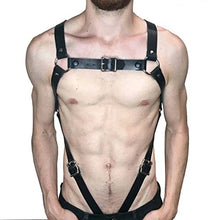 Load image into Gallery viewer, CAOMIAN Gay PU Leather Body Harness Erotic Men BDSM Bondage Sexy Lingerie Club Shoulder Straps Cosplay Costumes Gothic Belt Fetish Wear (Color : Style3, Size : One Size)
