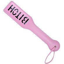 Load image into Gallery viewer, VENESUN Bitch Spanking Paddle for Adults, 12.8inch Faux Leather BDSM Paddle for Sex Play, Pink
