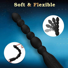 Load image into Gallery viewer, Anal Beads Anal Toys, Vibrating Anal Bead Plug Silicone Adult Sex Toys Prostate Massager Anal Butt Plug G-spot Stimulator Anal Toys with 10 Vibration Modes for Men Women and Couples(Black)
