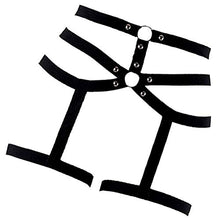 Load image into Gallery viewer, KESYOO Black Punk Leg Restraint Dress up Costume Wear Bondage Sexy Restraints Toy Roleplay Thigh Ring for Performance
