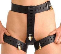 Locking Device Underwear Thong Womens Chastity Panties Belt Bondage Play Thing (3X-Large, Black)