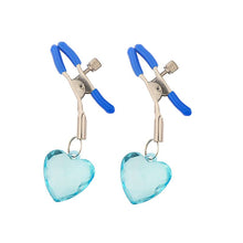 Load image into Gallery viewer, 1 Pair Nipple Clamps with Heart Ornaments, Decorative Nipple Jewelry for Daily Wearing or Couple Flirting, Nipple Clips for Women Pleasure (Deep Blue)
