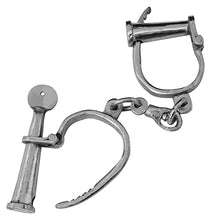 Load image into Gallery viewer, Mythrojan Medieval Handcuffs Chrome Antique Style Dungeon Shackles Solid Steel
