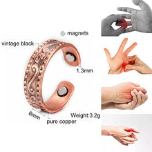 Load image into Gallery viewer, FUDSHTER Ring Magnetic Copper Rings for Women Vintage Open Cuff Adjustable Rings for Women Men Health Energy Ring Men Indian Jewelry
