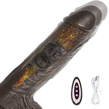 Load image into Gallery viewer, Thrusting Dildo Vibrator Sex Toy with 10 Vibrations, 8.6 Inch Powerful Vibrator with Suction Cup Brown Realistic Vibrating Dildos for G-spot and Anal Stimulation Telescopic Heating and Remote Control
