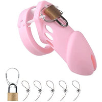 Silicone Chastity for Men Breathable Chastity Device, Cock cage Chastity Devices Lightweight Sexual Wellness Pink