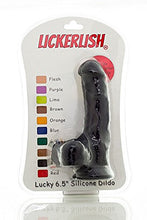 Load image into Gallery viewer, Lickerlish&quot;Lucky 6.5&quot; 7-Inch Premium Silicone Black Dildo with Suction Cup
