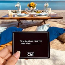 Load image into Gallery viewer, Convo and Chill Couples Edition - Very Deep Conversation Cards for Car Rides, Date Night, Dinner or Bed Time. Exciting Couples Card Game
