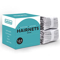 SAFEKO Hair Nets 144 PCS, Individually Wrapped, Lightweight Nylon Hairnets, Latex-Free | White, X-Large (28