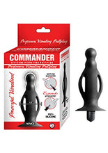 Load image into Gallery viewer, Nasstoys Commander Beginners Silicone Vibrating Buttplug, 4.5 Inch, Black
