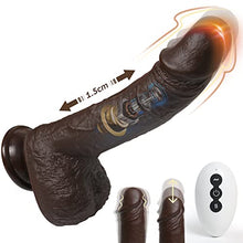 Load image into Gallery viewer, Thrusting Dildo Vibrator Sex Toy for Women, Realistic Vibrating Dildo w/5 Thrusts &amp; 8 Vibrations, Strong Suction Cup Silicone Dildo for Men Anal Plug, 9 inch Black (G-Spot Dildos)
