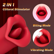 Load image into Gallery viewer, Adult Sex Toys Vibrator, Rose Toy, Rose Sex Toy for Women with 5 Vibration and 10 Kissing Modes. Mouth &amp; Tongue Sex Toy Vibrators, Clitoral Nipple G Spot Stimulation for Couples Pleasure (Red)
