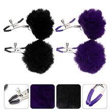 Load image into Gallery viewer, Healifty 2 Pairs Breast Nipple Clamps Clip Pompom Ball Nipple Shield Fur Ball Women Nipple Rings for Women Female Couple Party Favors Supplies
