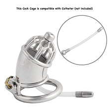 Load image into Gallery viewer, Jefisry Chasity Cage for Men Metal Chastity Device Breathable Male Abstinence Chastity Lock Cock Cage Penis Cage Prevent Erection Toy J1740 40mm Silver Grey
